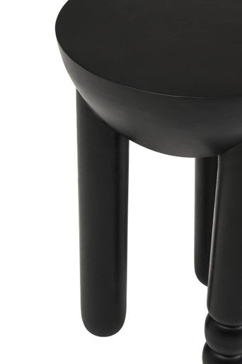 Walsa Black Finish Mango Wood Round Side Table