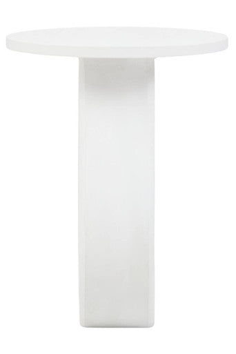 Walsa Whitewash Mango Wood Side Table with Cutout Detail