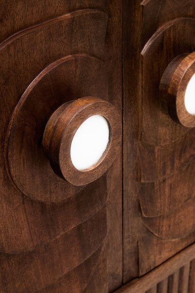 Sangar Two Door Mango Wood Carved Sideboard