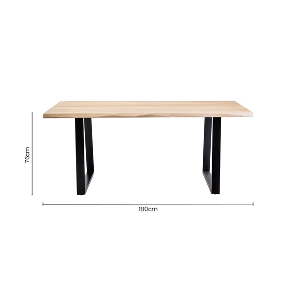 Persolo Natural Mango Wood Rectangular Dining Table with Live Edge