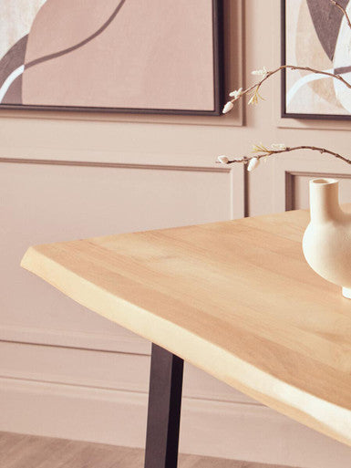 Persolo Natural Mango Wood Rectangular Dining Table with Live Edge