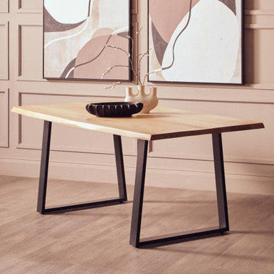 Persolo Natural Mango Wood Rectangular Dining Table with Live Edge