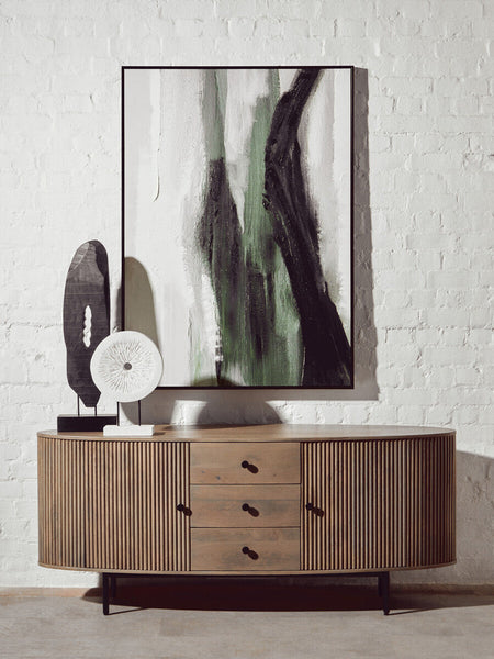 Torello Two Door Three Drawer Grey Mango Wood Sideboard
