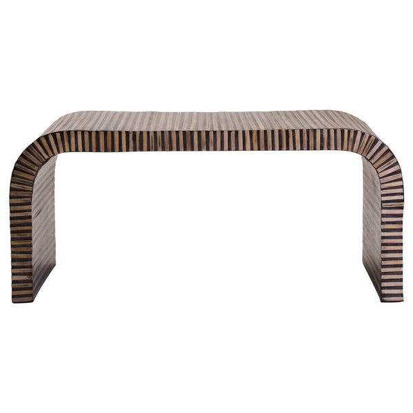 Bambusa Natural Bamboo Inlay Curved Coffee Table