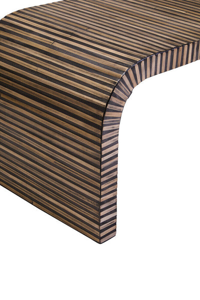 Bambusa Natural Bamboo Inlay Curved Coffee Table