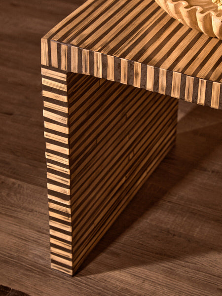 Bambusa Natural Bamboo Inlay Side Table