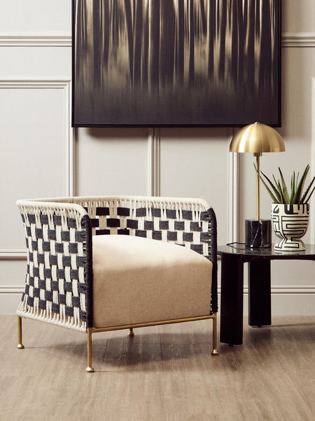 Palermo Black Marble and Acacia Wood Small Round Coffee Table