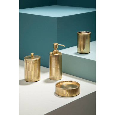 Allegra Line Effect Gold Bathroom Jar