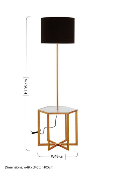 White Marble and Gold Floor Lamp | Sika