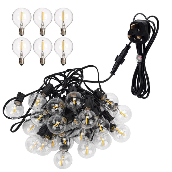 Castor LED Bulb String Globe Golf Ball G40 E12 Weatherproof Festoon Light