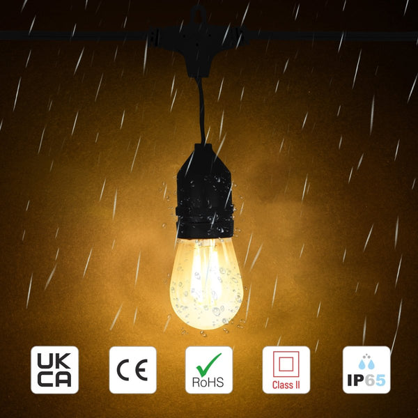 Pollux LED Edison Bulb String Festoon Light ST14 IP65 Waterproof
