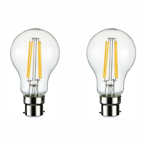 LED Dimmable Filament A60 GLS Bulb B22 Bayonet Cap 6.5W Warm White 2700K