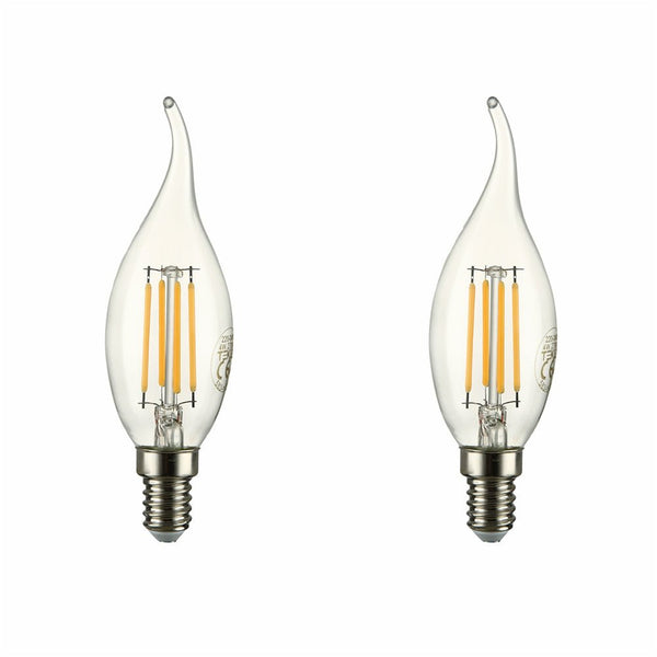 LED Dimmable Filament C35 Candle Bulb E14 Small Edison Screw 4W Warm White 2700K