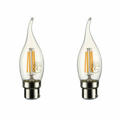 LED Dimmable Filament C35 Candle Bulb B22 Bayonet Cap 4W Warm White 2700K
