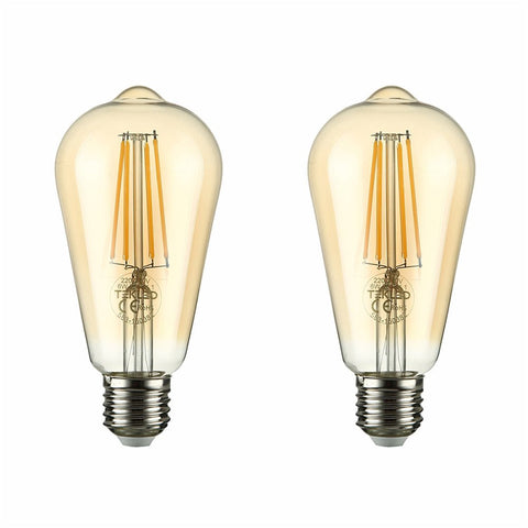 LED Dimmable Filament ST64 Edison Bulb E27 Edison Screw 6.5W