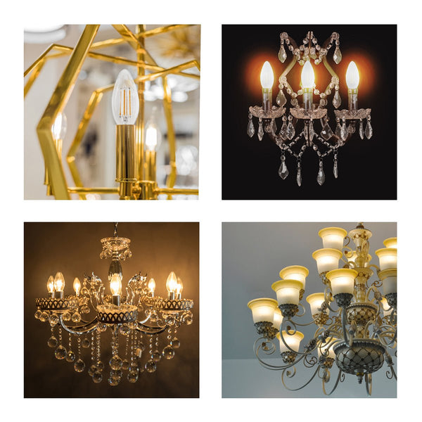 LED Filament C35 Candle Bulb E14 Small Edison Screw 4W