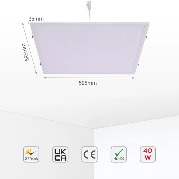 600x600 Luminous Switch 3CCT LED Panel Light 2x2ft 40W