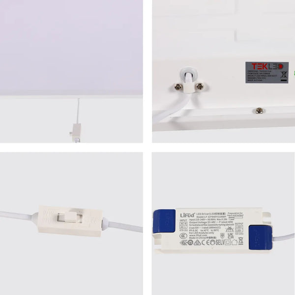 600x600 Luminous Switch 3CCT LED Panel Light 2x2ft 40W