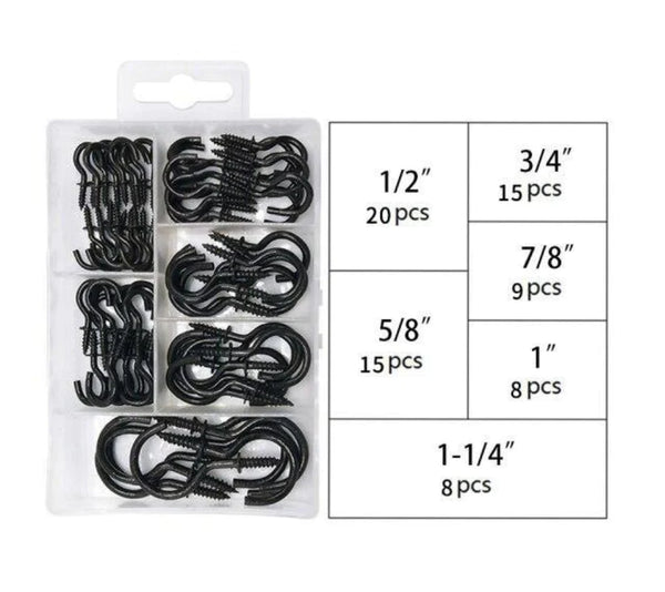 75 Pack Strong Black Screw Garden Hooks - Ideal for String Lights lighting outdoor lights Lighting Legends branded.