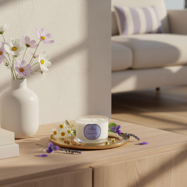 CAMOMILE AND VIOLET TRAVEL CANDLE 70G