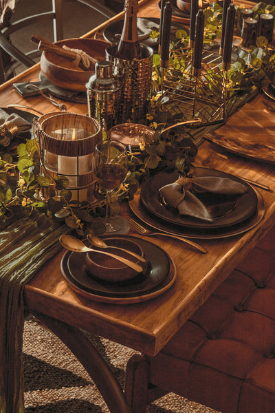 Kora Round Acacia Wood Plate