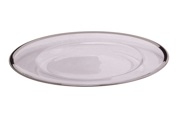 Ida Set of Four 33cm Dia Plain Charger Plates with Silver Rims