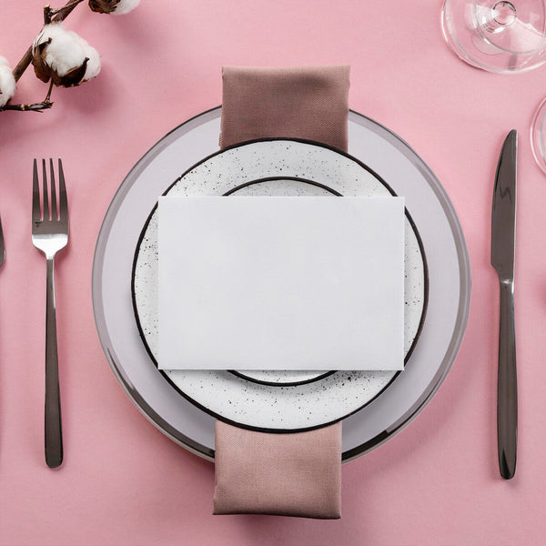 Ida Set of Four 33cm Dia Plain Charger Plates with Silver Rims