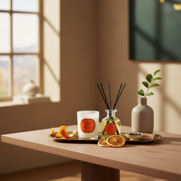 ORANGE, CEDARWOOD & CLOVE 180G CANDLE & 100ML DIFFUSER SET