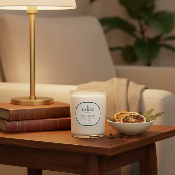 FINE FRAGRANCE 180G CANDLE ORANGE, CEDAR & CLOVE