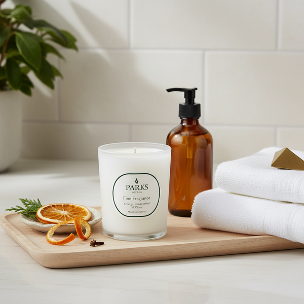 FINE FRAGRANCE 180G CANDLE ORANGE, CEDAR & CLOVE