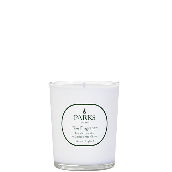 FINE FRAGRANCE 180G CANDLE FRENCH LAVENDER & CHINESE MAY CHANG
