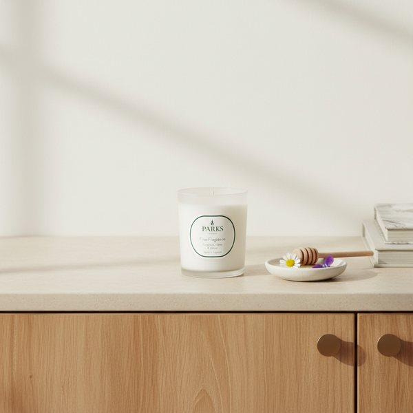 FINE FRAGRANCE 180G CANDLE CAMOMILE, VOILET & HONEY