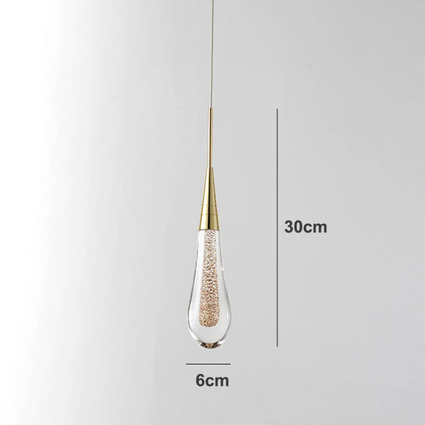 Glass Drop Pendant Light - Warm LED Hanging String Light UK