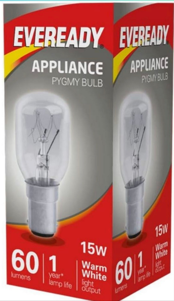 4 x Eveready 15w SBC SMALL BAYONET CAP BULB WARM WHITE NIGHT LIGHT FRIDGE WARM WHITE