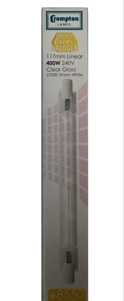 Crompton R7S 400W=500W Brightness 117 / 118mm C Eco Halogen Energy rating warm white and Dimmable Linear 240v Bulb.Ideal for Floodlights.