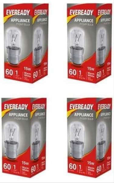 10 x EVEREADY 15W Pygmy Light Bulbs, Bayonet Cap B22 BC B22d 240v, Clear Sewing Machine/Appliance Lamps/Night Light/General Purpose Lightbulbs, Mains 240V Warm White. BAYONET CAP FITTING NOT THE SMALLER SBC FITTING.