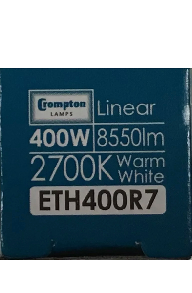 Crompton R7S 400W=500W Brightness 117 / 118mm C Eco Halogen Energy rating warm white and Dimmable Linear 240v Bulb.Ideal for Floodlights.