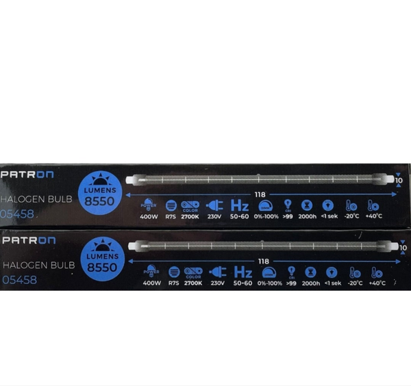 4 x 400 Watt PATRON Linear halogen lamp with 118mm length 400W 8550lm