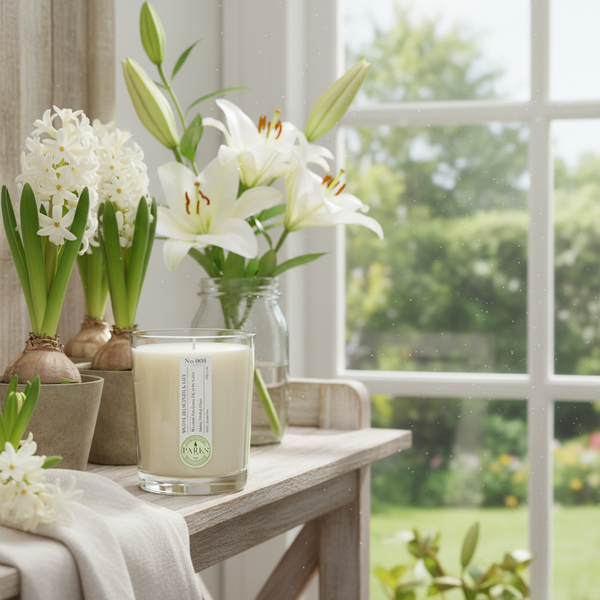 WHITE HYACINTH & LILY 1 WICK SCENTED CANDLE 180G
