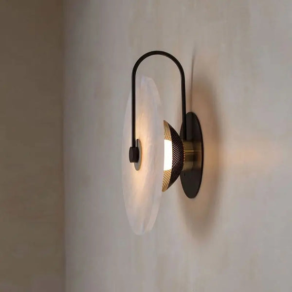 Disc Texture Marble Wall Lamp - Warm LED Light Modern Home Decor