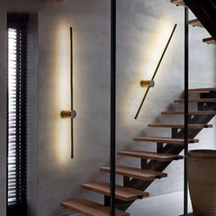 Black LED Wall Light - Warm Modern Bedroom Lounge Lamp Easy Install