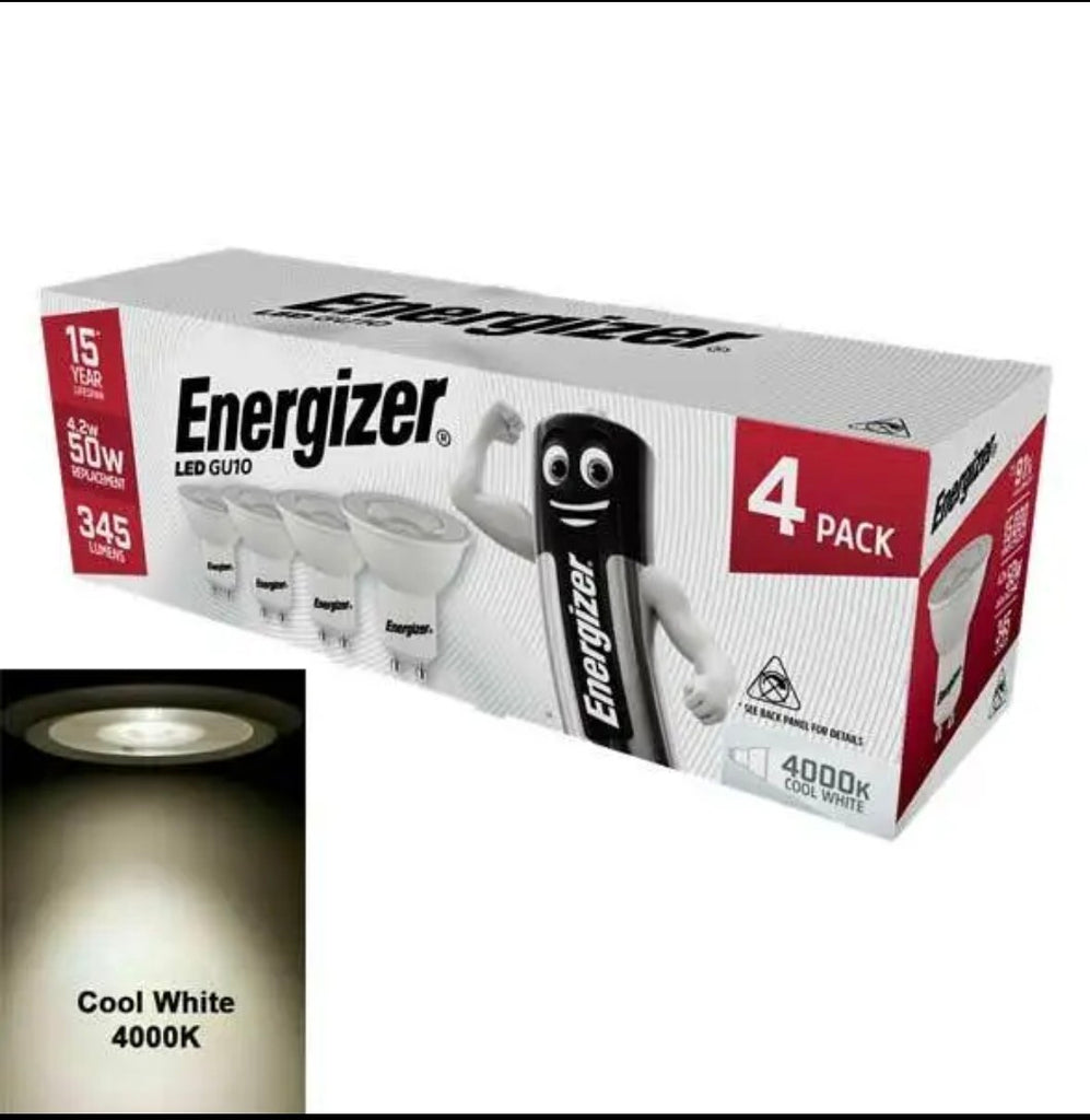 12 x S15161 Energizer LED GU10 345lm 4.2W 4,000K (Cool White)