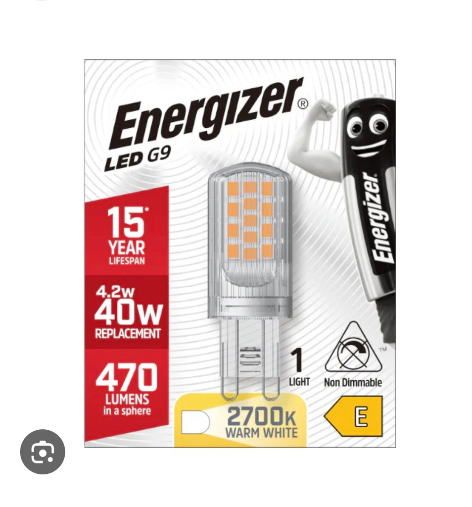 2 x Energizer LED G9 4.2W Warm white