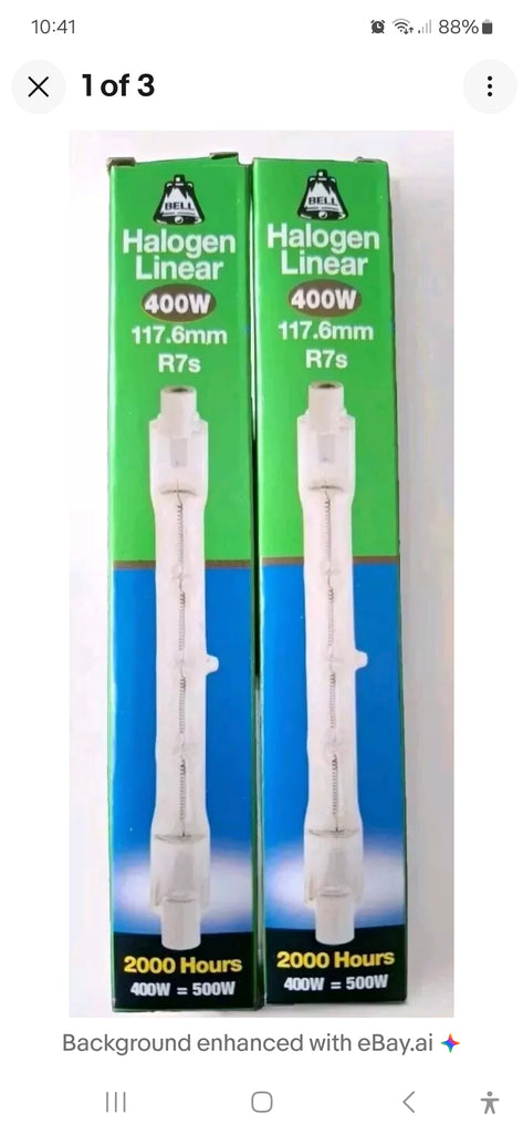 2 X BELL R7S 400W=500W LINEAR ECO HALOGEN FLOODLIGHT BULBS