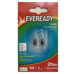 3 x G4 20W Watt EVEREADY G4 DIMMABLE ECO HALOGEN LIGHT BULBS LAMPS CAPSULES UK