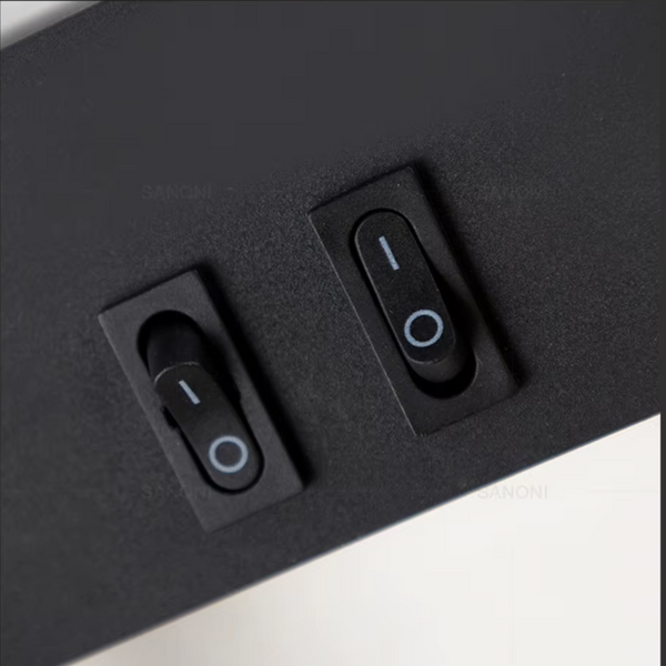 Bold Gold Black LED Wall Lamp Dual Switch Reading Light Bedside