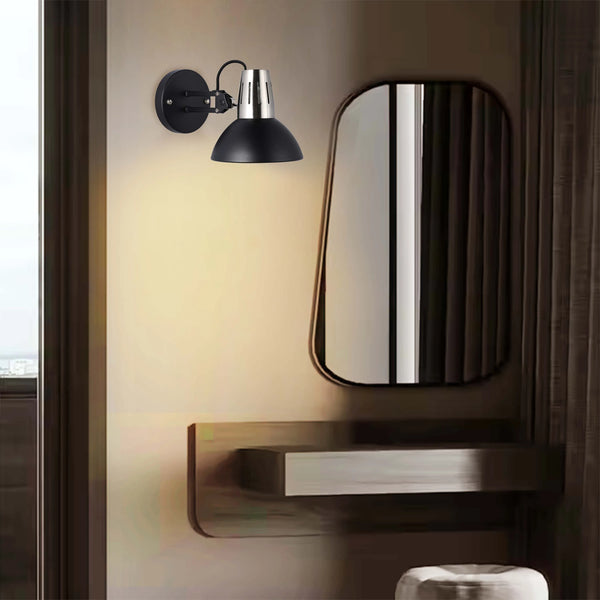 Adjustable Black Wall Light with In-Line Switch
