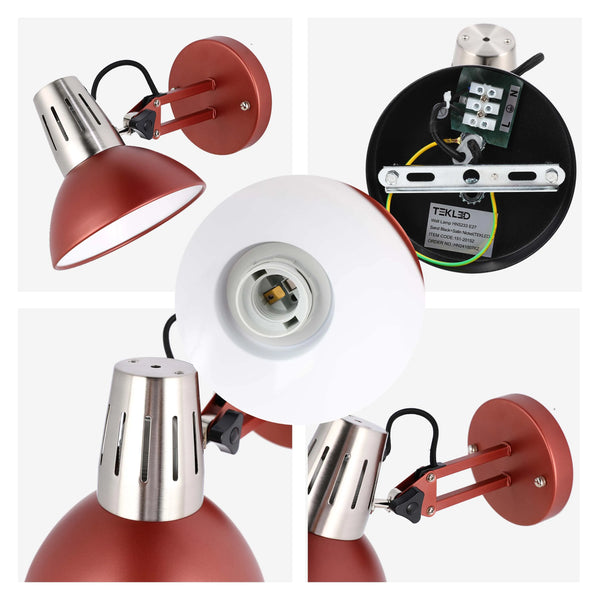 Adjustable Black Wall Light with In-Line Switch