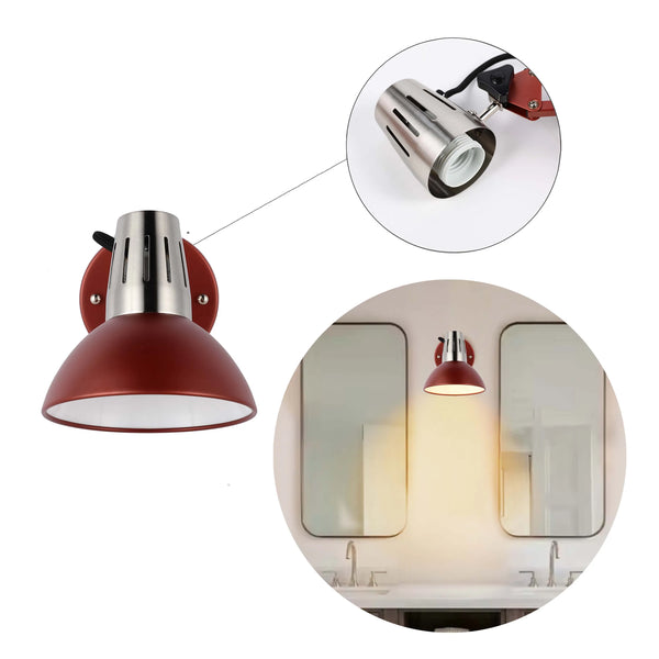 Adjustable Black Wall Light with In-Line Switch