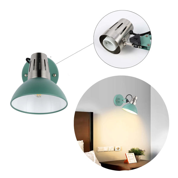 Adjustable Black Wall Light with In-Line Switch